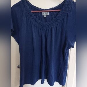 JM Collection top navy blue size xl